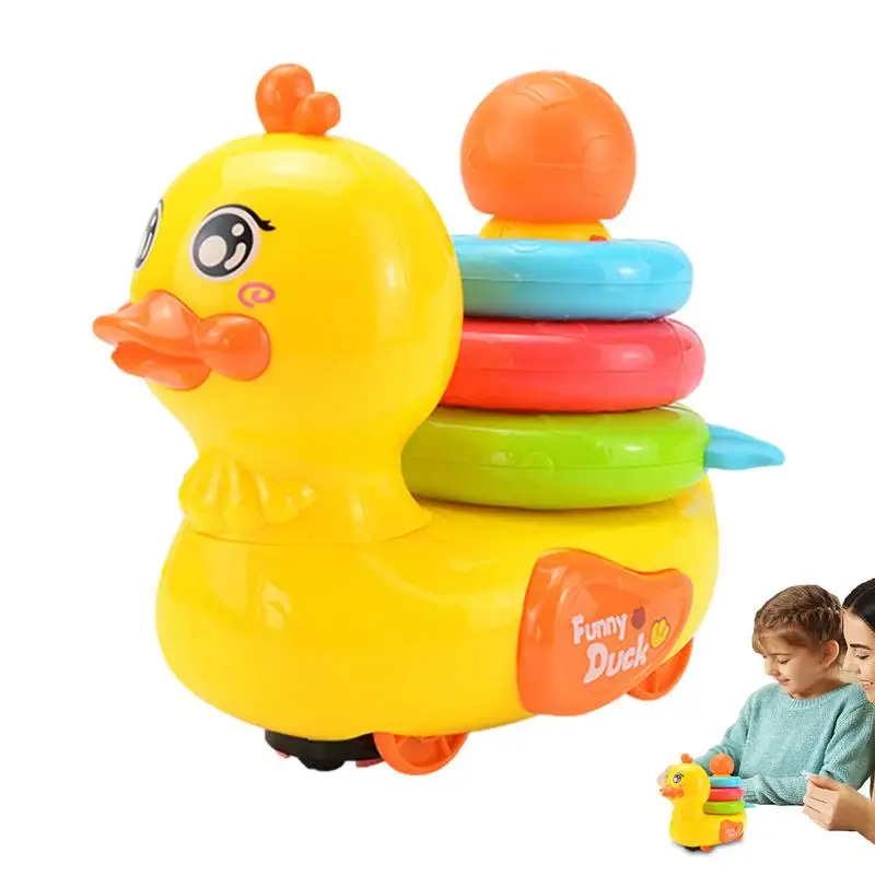 Toddler Musical Duck Toy Boys Electric Musical Moving Duck Funny Teether Toy Kid Learning Development Toy With Music & LED