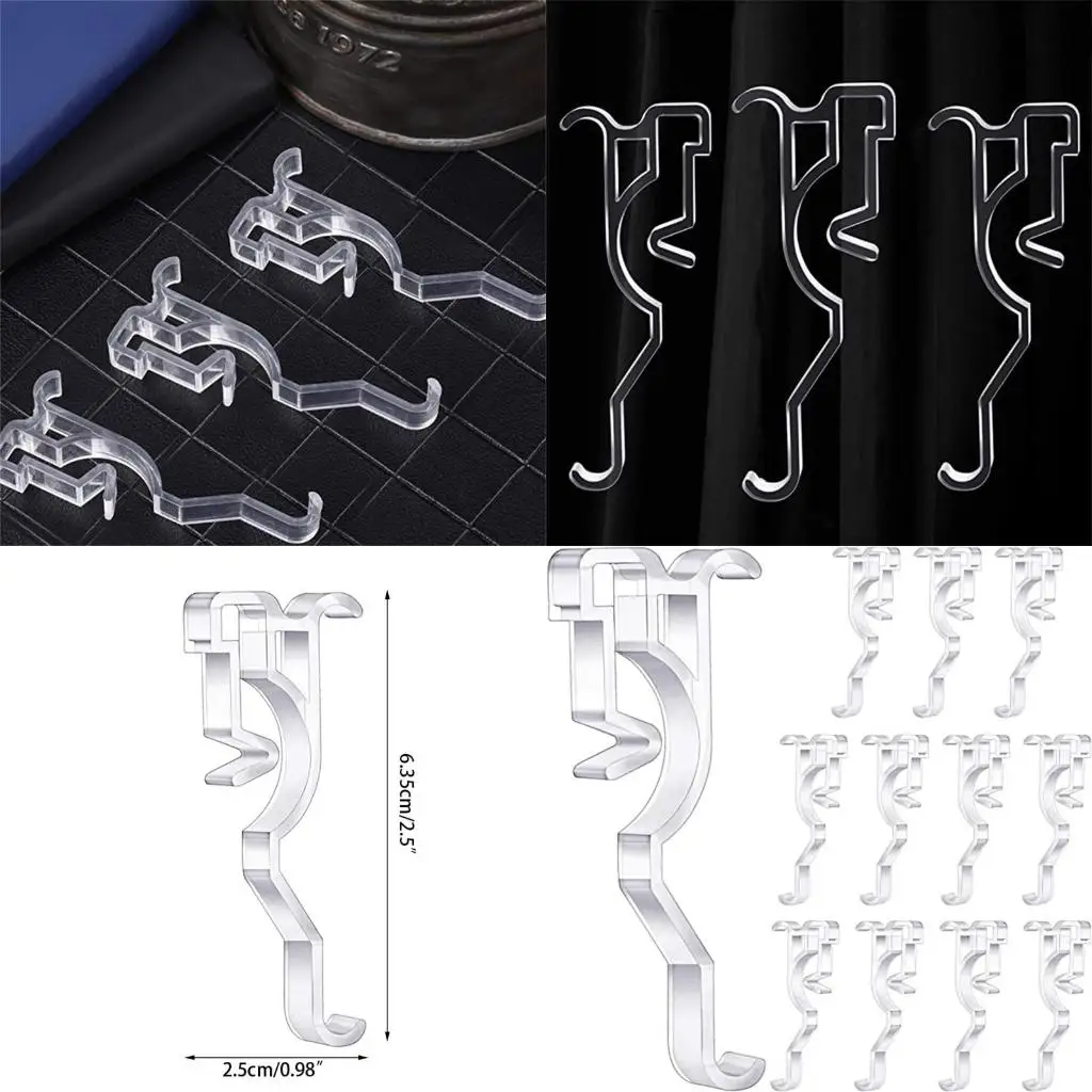 Horizontal Blind Clips 2.5 Inch 10Pcs Plastic Clear Valance Retainer Clip