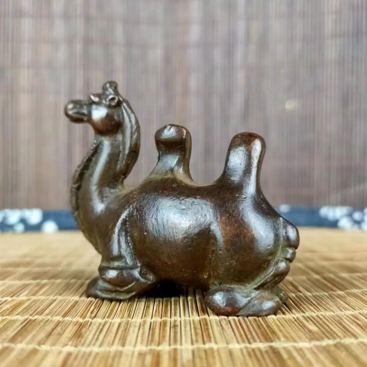 Chinese Old Brass Copper Statue Hand Carved Camel ,Antique handicraft ornaments