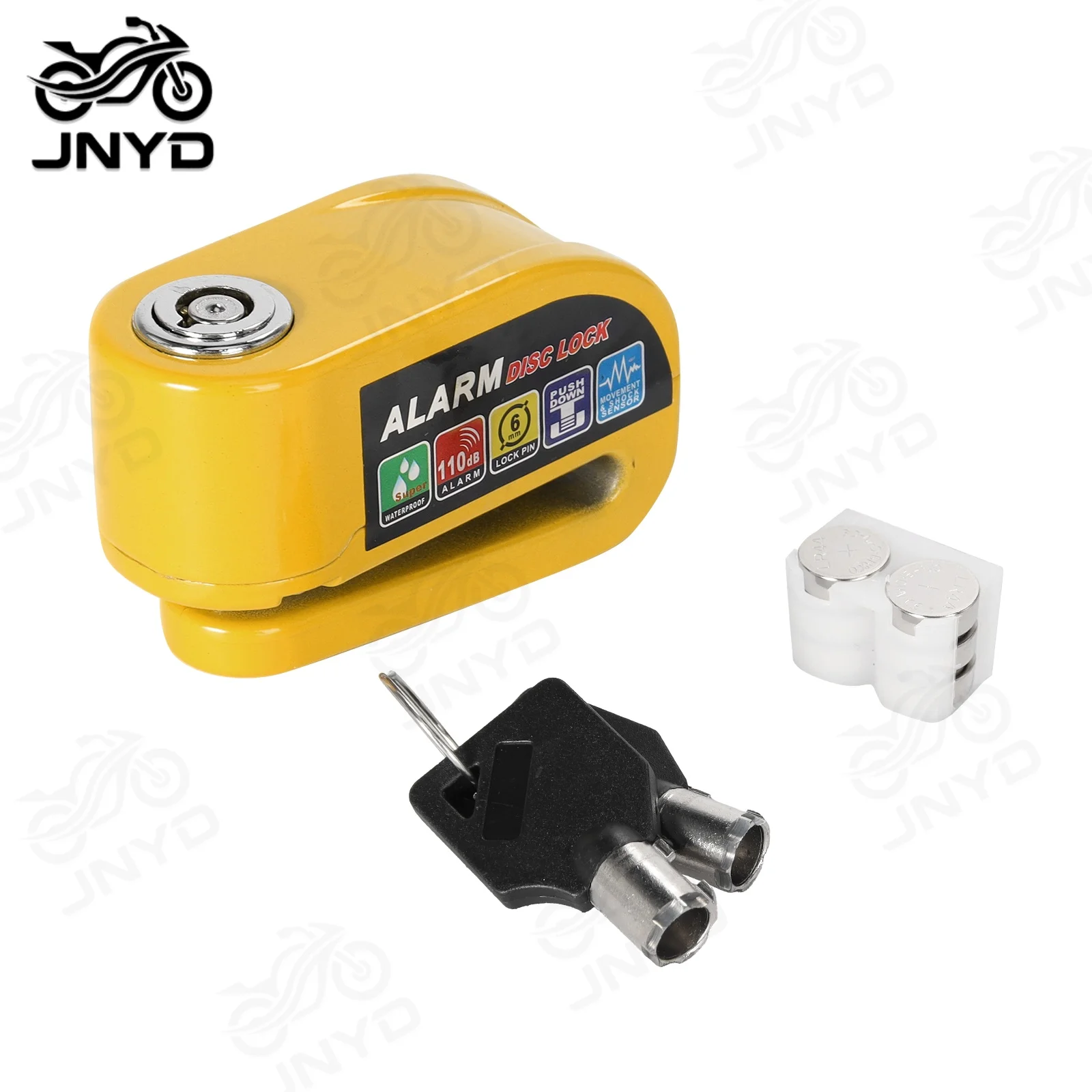 JNYD Motorcycle Alarm Lock Bike Disc Lock Warning 110DB Security Alloy Anti Theft Waterproof Brake Rotor Padlock Disc Brake Lock view 4