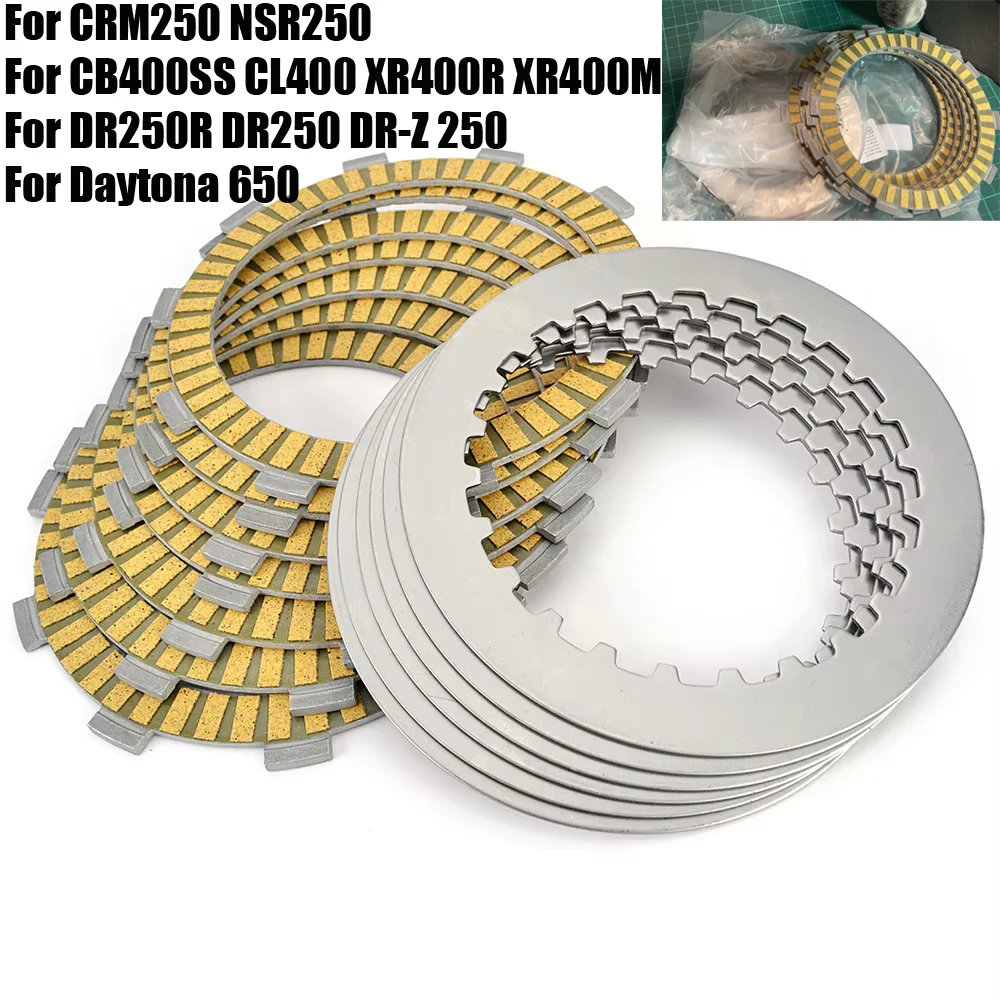 Friction Clutch Plate For Honda CRM250 CB400SS CL400 XR400R XR400M NSR250 For Suzuki DR250 R DR-Z 250 For Triumph Daytona 650