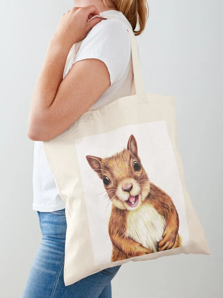 Seamus السنجاب يقول مرحبا حمل حقيبة حقائب النساء المرأة المتسوق حقيبة سوبر ماركت حقيبة قابلة للطي عظيمة #1