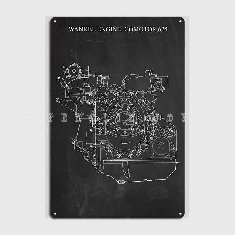 Wankel Engine Comotor 624 Metal Sign Pub Kitchen Printing Wall Decor Tin Sign Poster