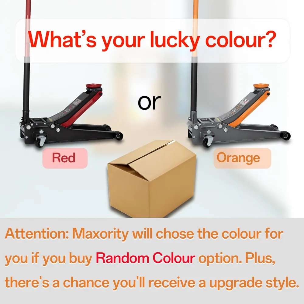 رافعة أرضية هيدروليكية منخفضة المستوى 3 ألوان مع مضخة رفع سريعة، مكابس مزدوجة لصيانة السيارات (لون عشوائي) #2