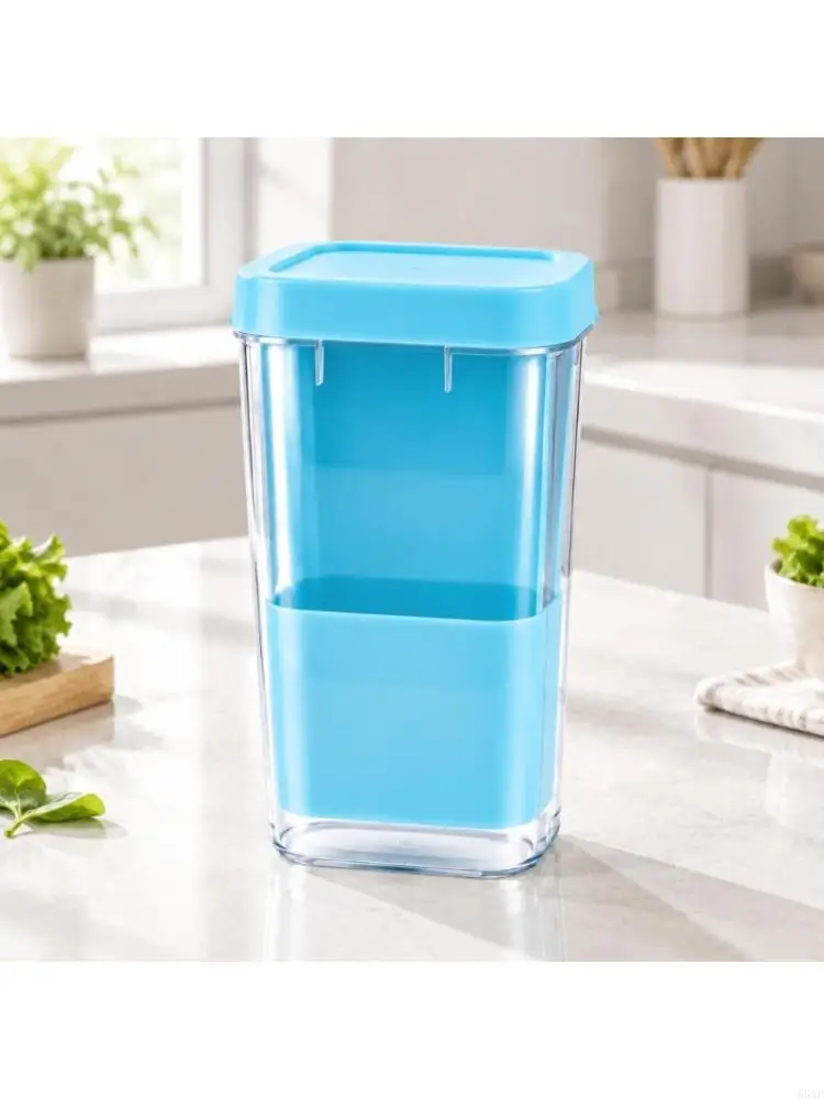 2-Piece Vertical Cilantro Canisters Clear Plastic Storage Case with Water Chambers, and Removable Inserts for Routine Cleaning