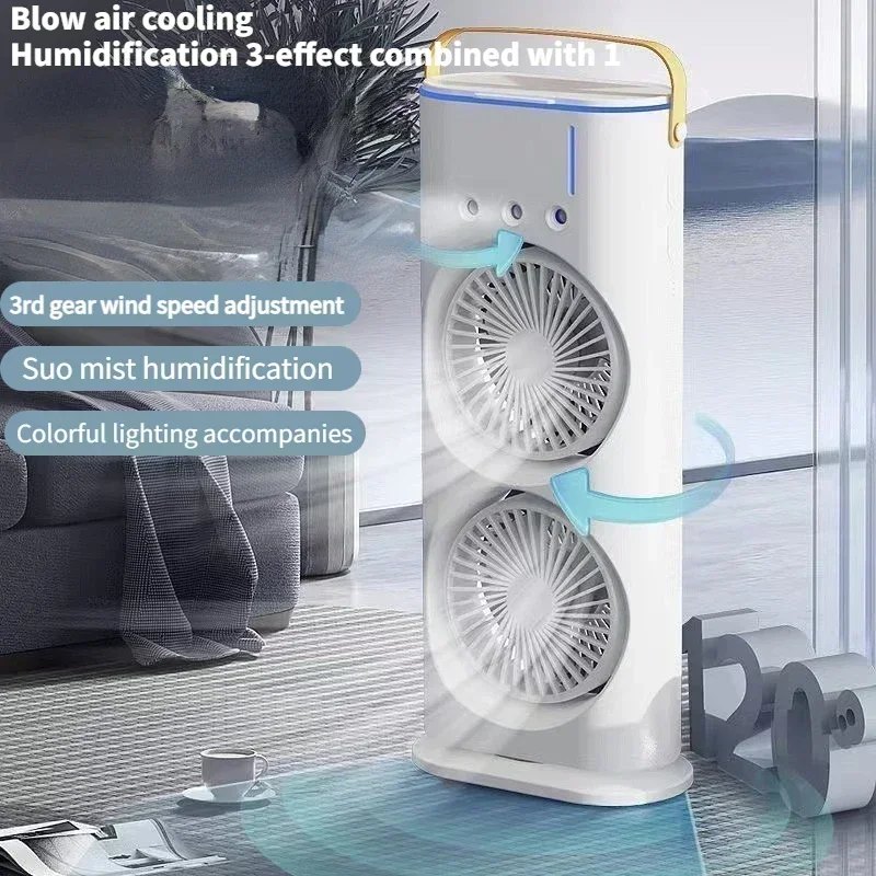 Fan Household Mini Air Cooler  Light Portable Humidifier Air Adjustment Fan for Office, Home