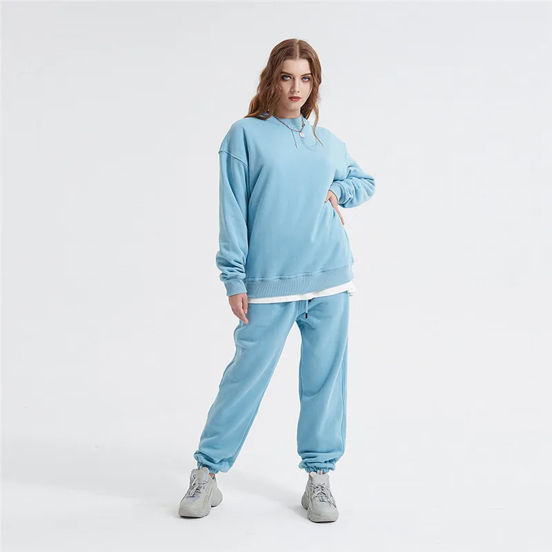 

Women's Clothing Fleece Sweatshirt Pants Set Men's Winter Fall Long Sleeve Outfits Sports Tracksuits Trouser Woman