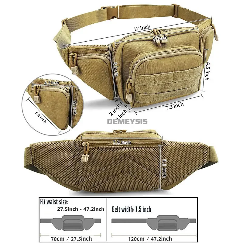 Outdoor Hunting Gun Waist Packs Molle Tactical CS Combat Training Pistols Bag Shooting Hiking Tool Sling Chest Hip Bum Bags