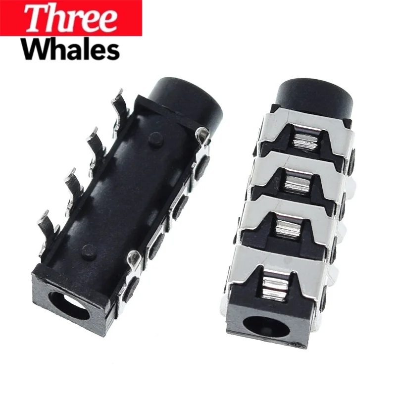 10/20/50pcs PJ-313B PJ313B Phone Jack 3.5mm 6 Contacts Stereo Audio Socket Through Hole Right Angle 4 Poles Audio Plug