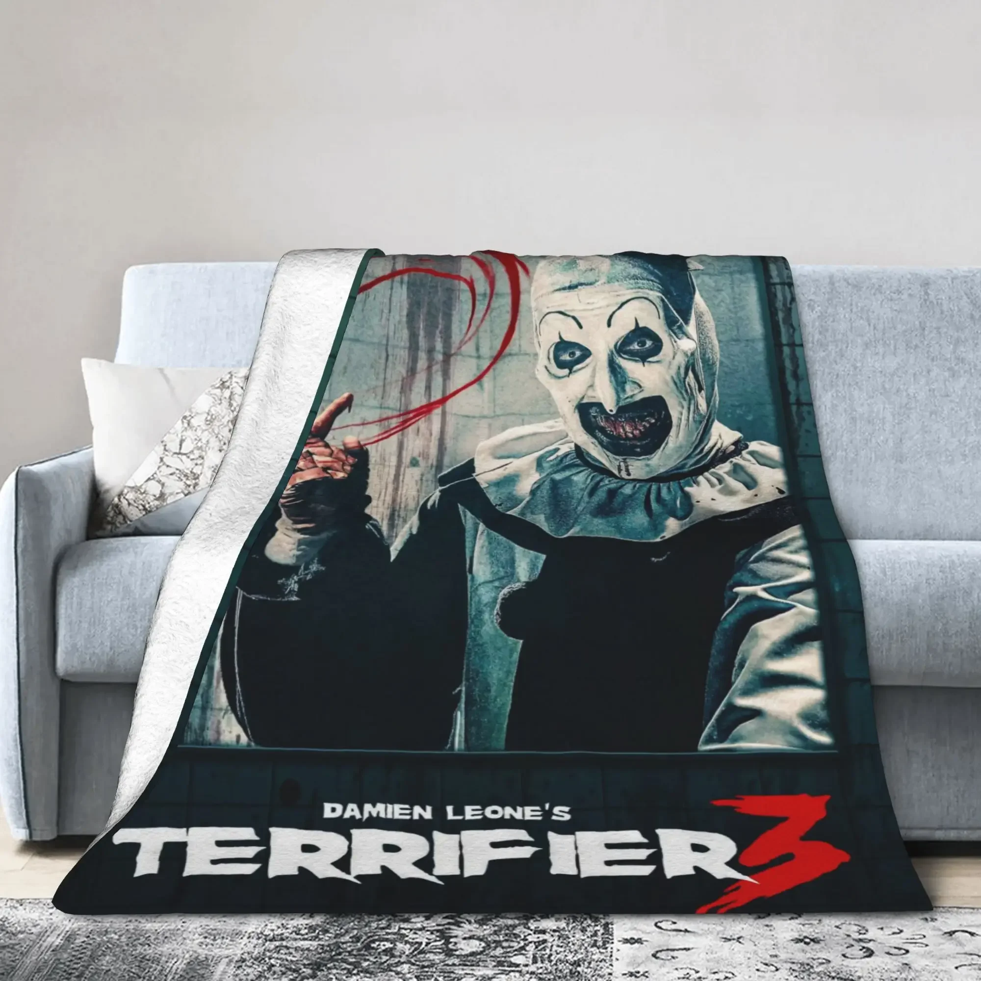 

Soft Warm Flannel Blanket for Kids and Adults Airplane Travel Throw Horror Movie Theme Bedding Cozy Sofa Bed Cover for Bedroom