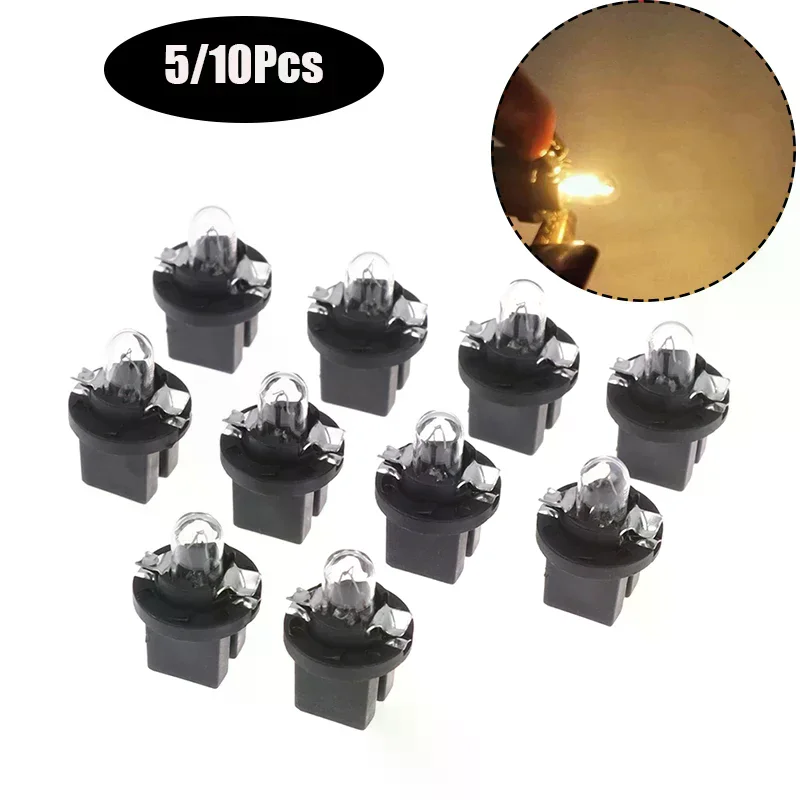 

5/10Pcs Led Bulb B8.5D Led Car Interior Lights Dashboard Warming Indicator Wedge Auto Instrument Panel Lamp Warm Yellow 12V
