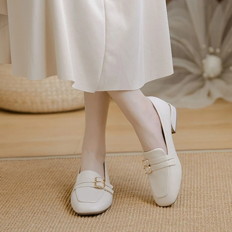 

2025 New Women's Loafers Summer Soft Sole Pull on Comfortable Chunky Heel Shoes Casual Wear Fashion Dress Footwear