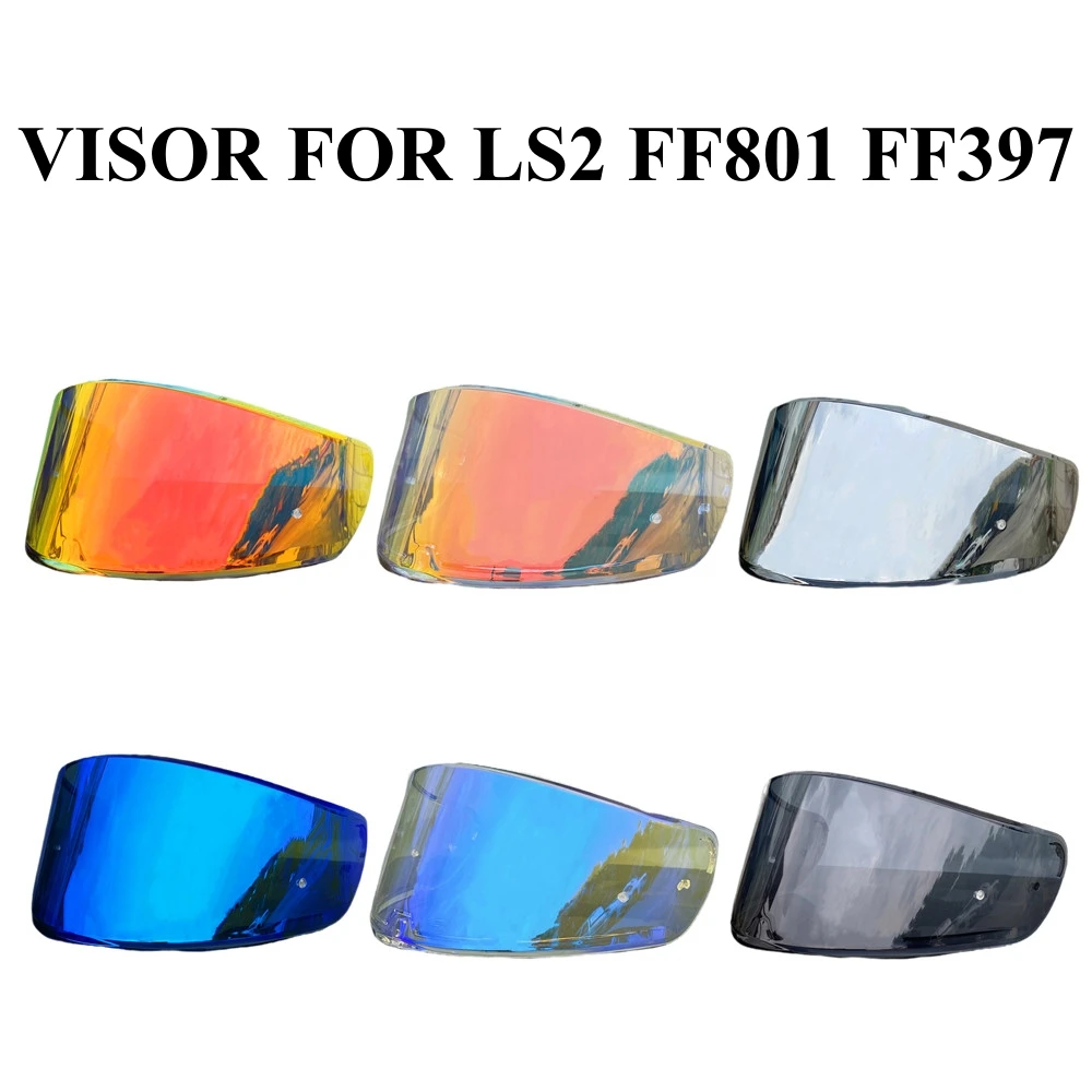 Visors for LS2 FF801 FF397 Motorcycle Helmet Original Replace Lens Multcolour Available Silver Red Blue For Ls2 VECTOR Moto