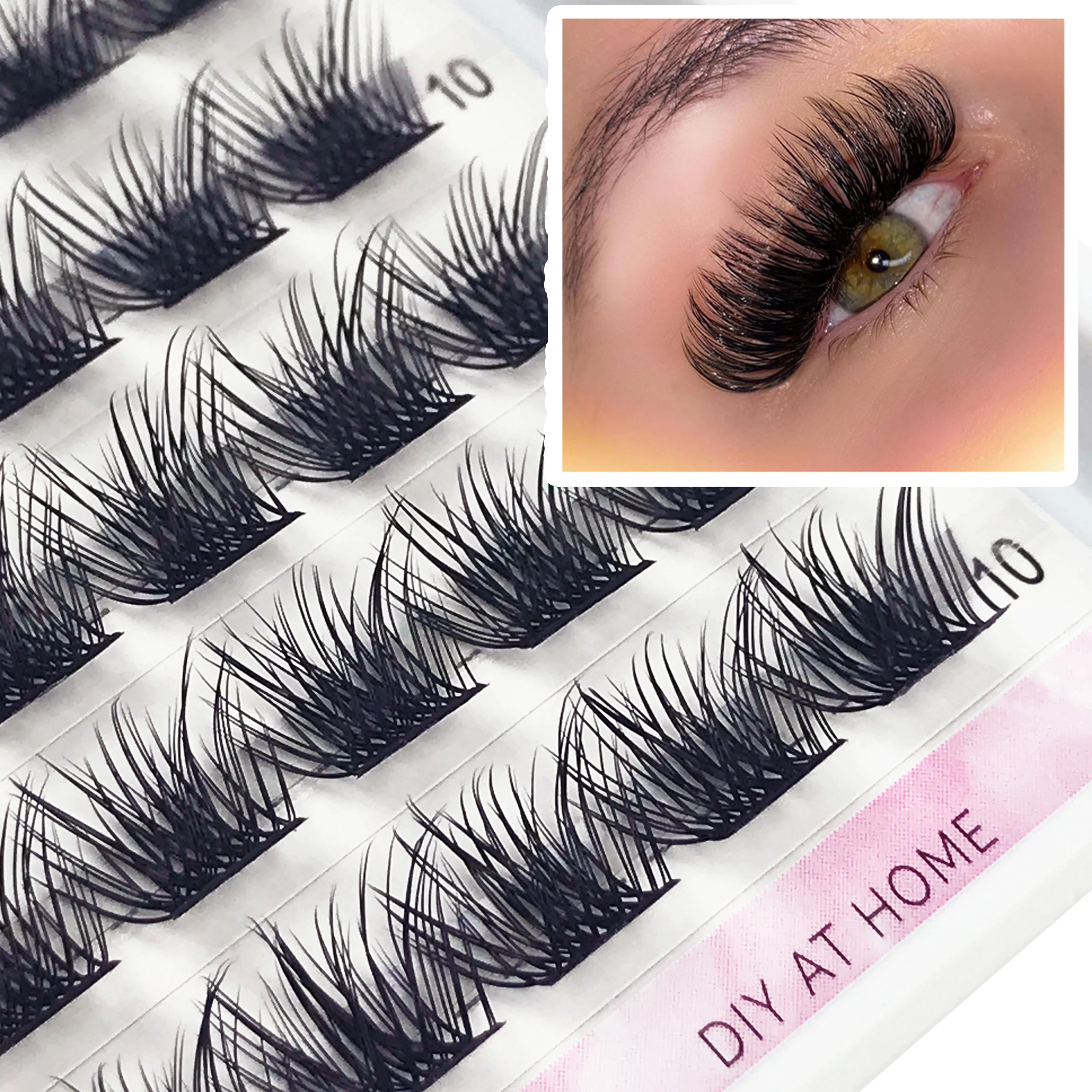 CoMango Lash Clusters D Curl 8/10/12/14/16/18MM DIY Eyelash Extensions Individual Lashes Cluster DIY at Home