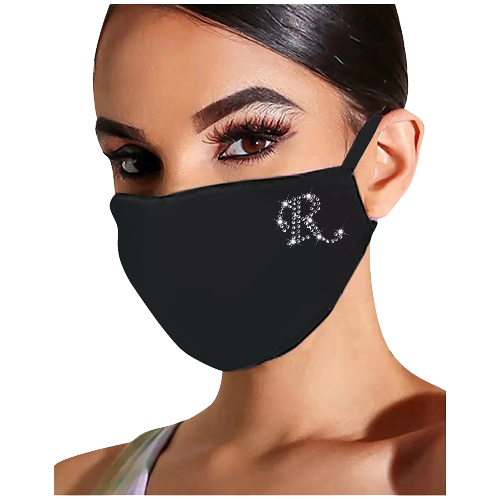 Women Reusable Outdoor Drill Breathable Fashion Cotton Windproof Mask Outdoor Dust-Proof Face Protective Mask Reusable Mask