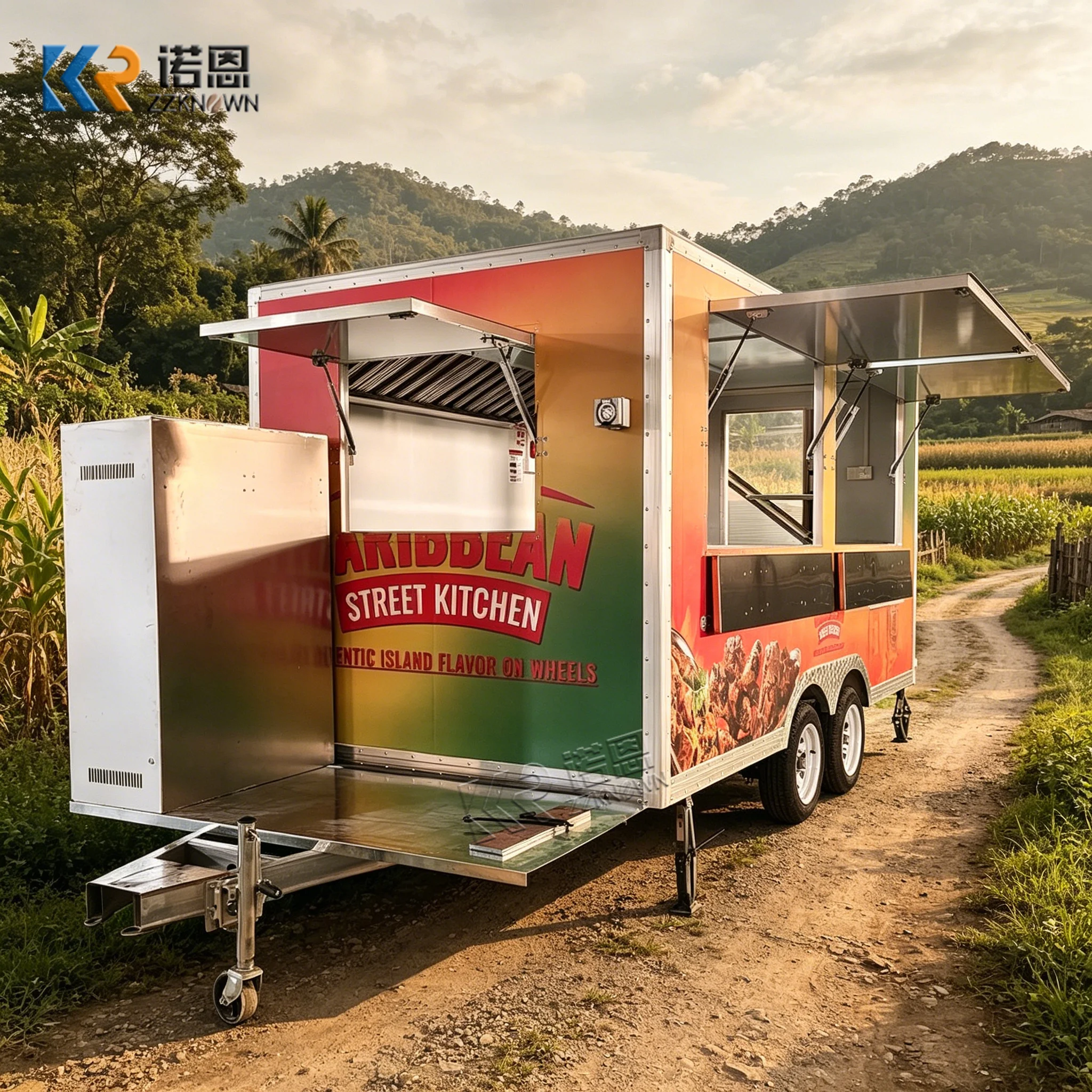 

Customized Mobile Hot Dog Snack Trailer Pizza Cart High Quality Food Trailer Custom Catering Food Truck Fully Equipped