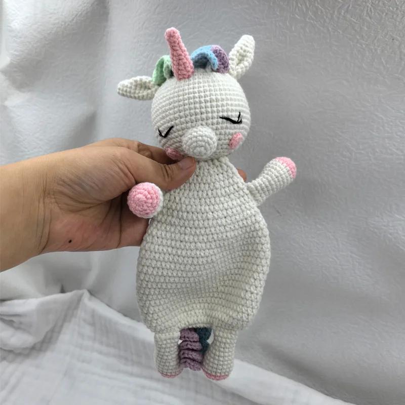 Baby Sicherheits decke Handtuch Fütterung Lätzchen weiches Handtuch Baumwolle Spuckt uch Säuglings dusche Geschenk gestrickt schöne Tier Rassel Schlaf zu