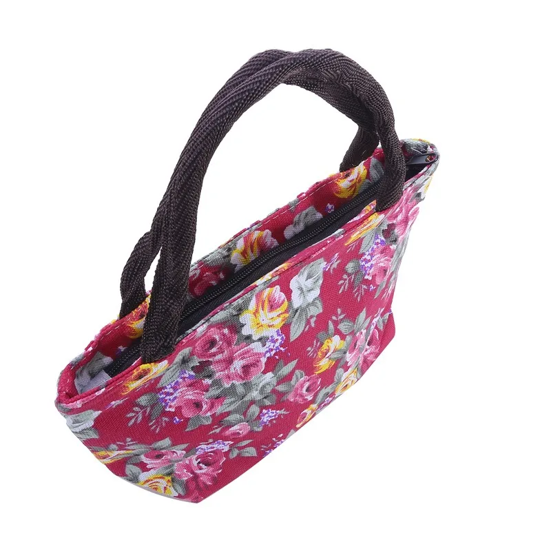 Women\'s Floral Print Shoulder Bag High Capacity Ladies Shopping Bag Eco Reusable Travel Handbag School Student Book Bag