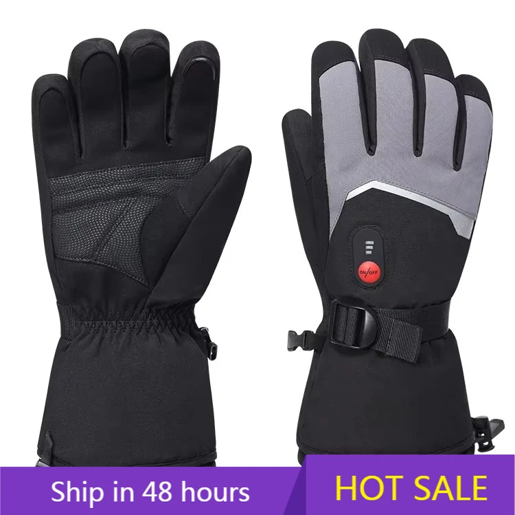 

POWER LEAP Winter Waterproof Electric Heated Gloves for Outdoor Sports Rechargeable Battery Skiing Snowboarding Gloves Warm for