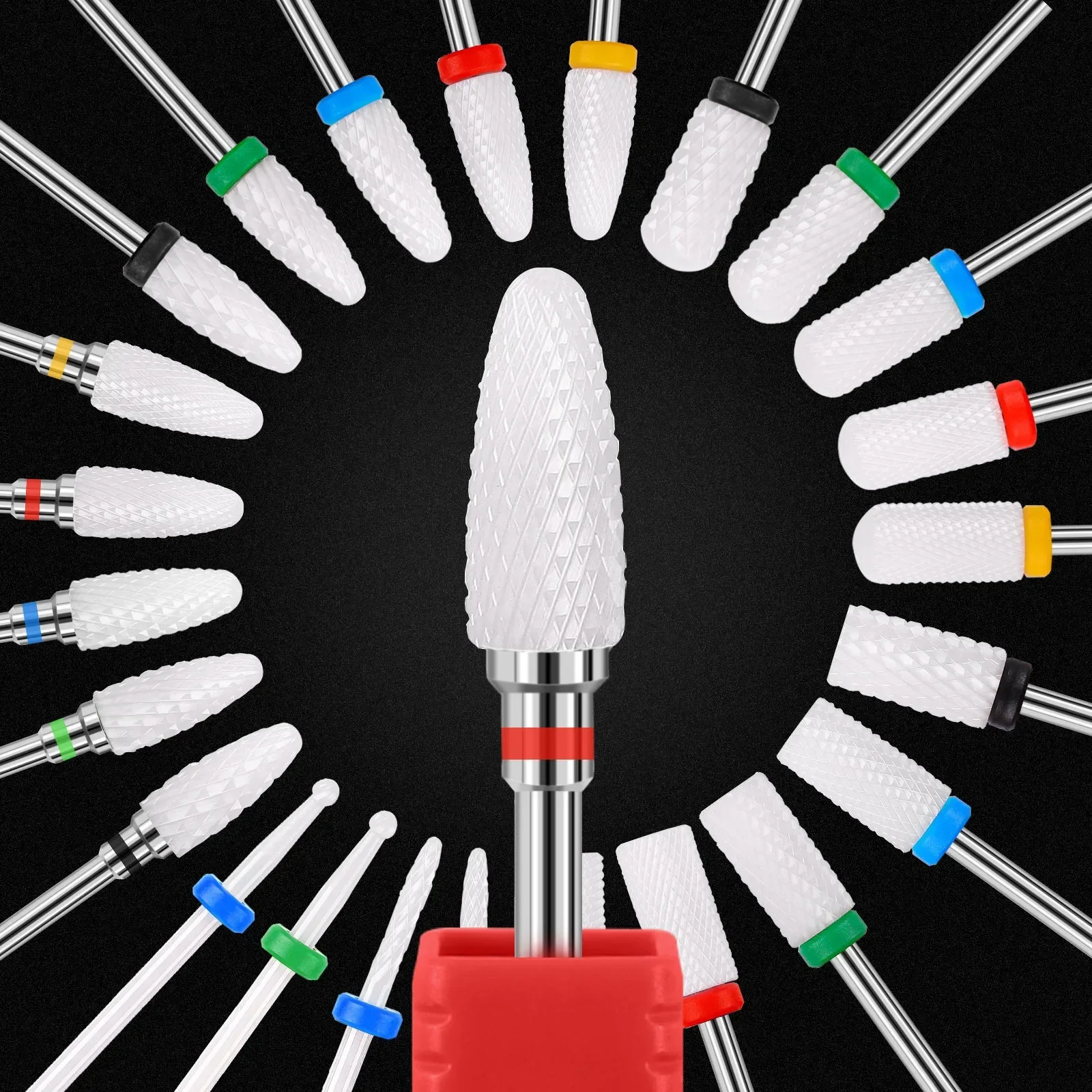 Rotierende Maniküre-Schneider-Bits für Maniküre-Bohrmaschinen, Gel-Entfernung, Nagelbohrer aus Wolframkarbid