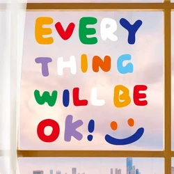 DIY Creative Static Cling Stickers Window Glass Door Wall Decorative Films English Inspirational Letter Beautifying House Decor