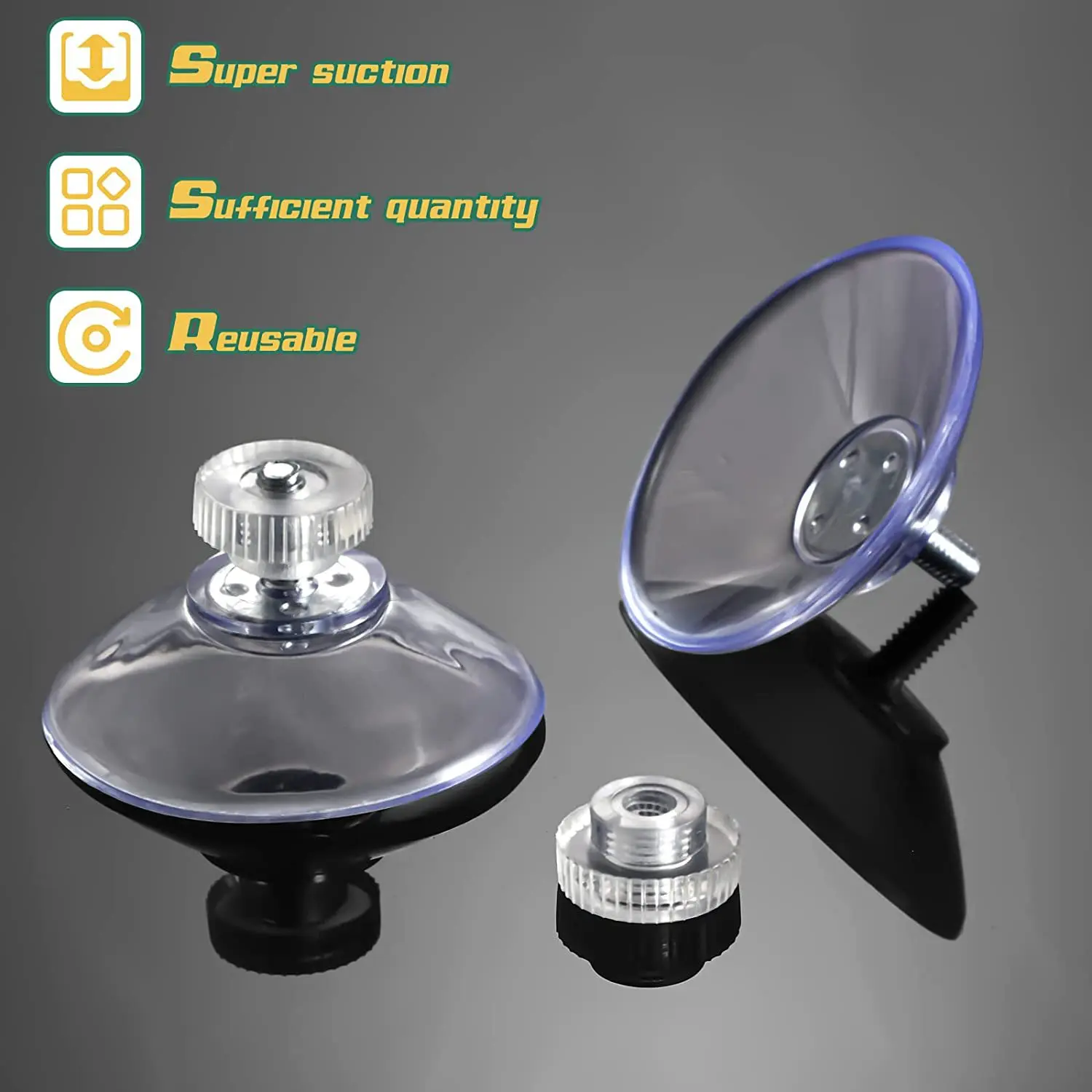 20pcs Suction Cups Hook with Screw 32/41/53mm Clear PVC Sucker Pads Hook Strong Adhesive Windows Glass Suction Cup Holder Hook