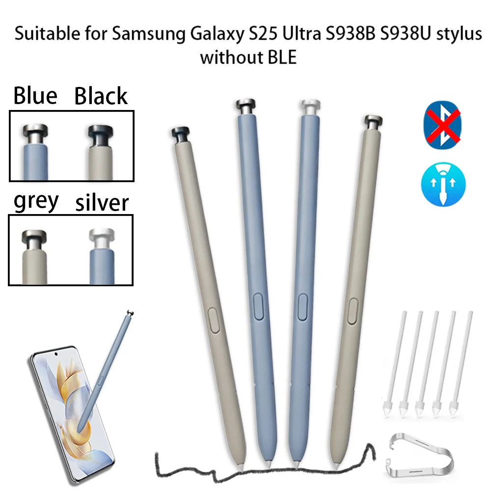 Stylet capacitif SPen EJ-PS938 (sans Bluetooth) de remplacement pour Samsung Galaxy S25 Ultra, avec pointes/capuchons de rechange EMR Touch – Cadeau
