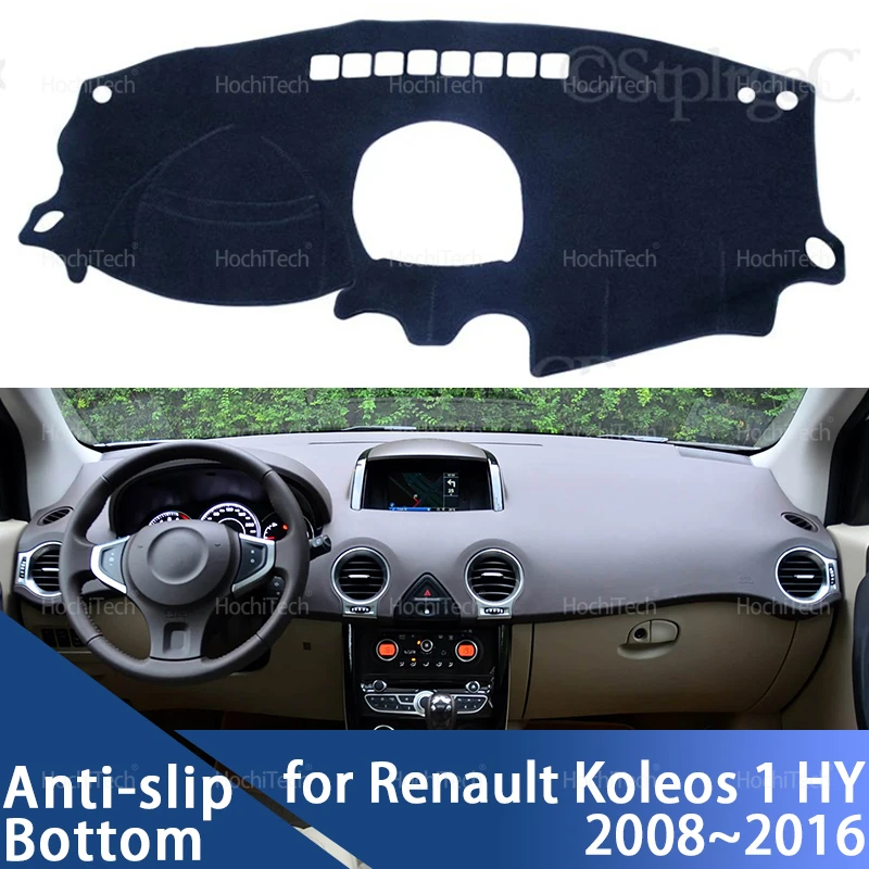 Cubierta para el Tablero del Auto, Alfombrilla Antideslizante para la Plataforma de Instrumentos, para Renault Koleos 1 HY 2008 2009 2010-2016 Samsung QM5