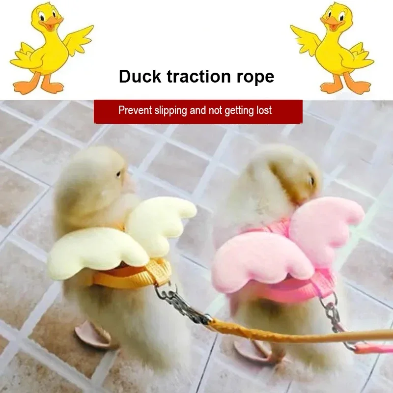 Adjustable Duck Little Angel Wings Harness Chest Strap Leash Set Traction Rope Chicken Goose Breast Strap Outdoor Pet Supplies