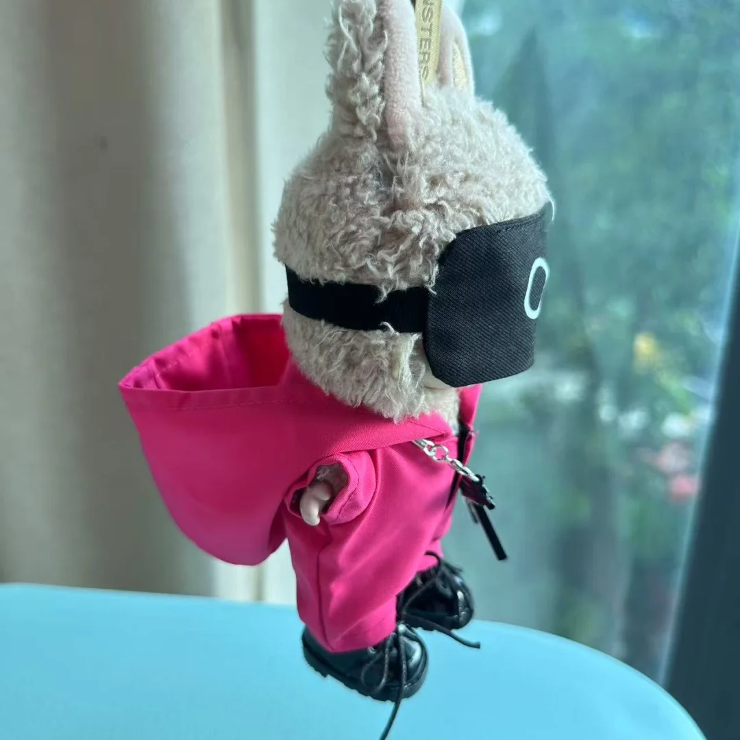 الملابس ل Labubu 3.0 مضحك المأكولات البحرية لعبة سلسلة ملابس دمى ملابس غير رسمية اكسسوارات كوماندوز سترة الملابس قلادة Mp5