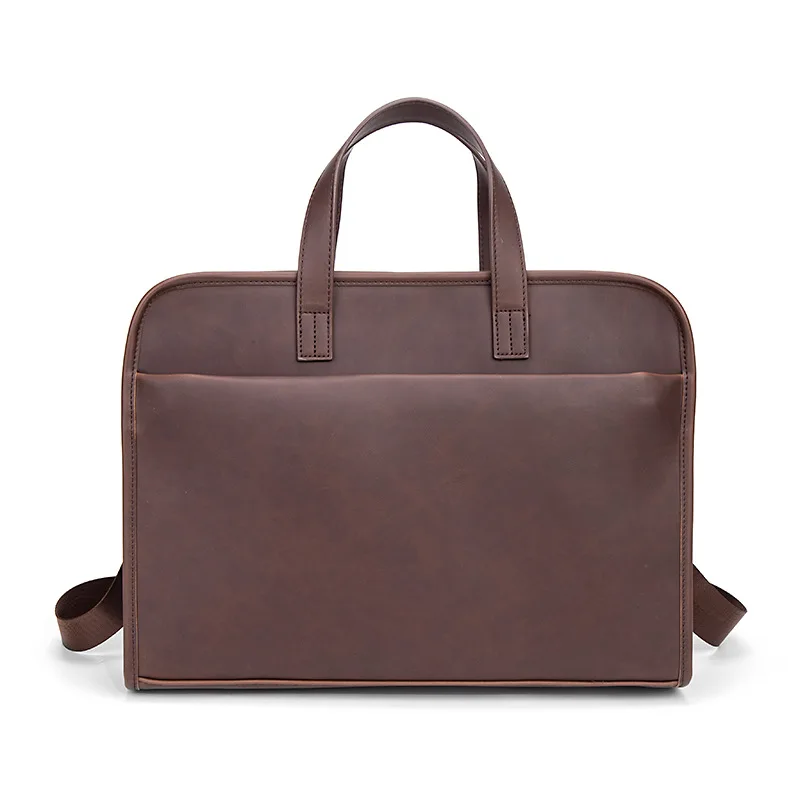 

Мужская сумка-мессенджер из искусственной кожи Crazy Horse, ударопрочная, вместительная деловая сумка с отстегивающимся ремнем