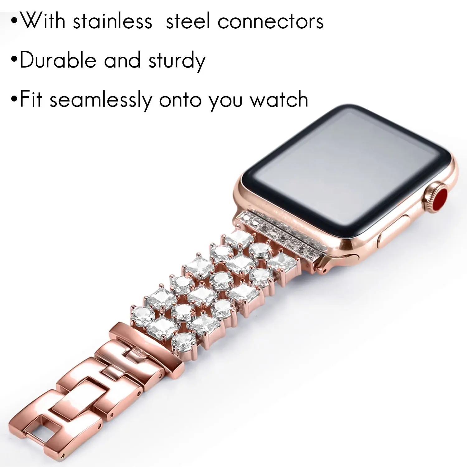 Luxury Diamond Bracelet For Apple Watch Ultra 49mm 44mm 38mm 40mm Strap Women Metal Correa For Apple Watch Band 9 8 45mm 42mm 41