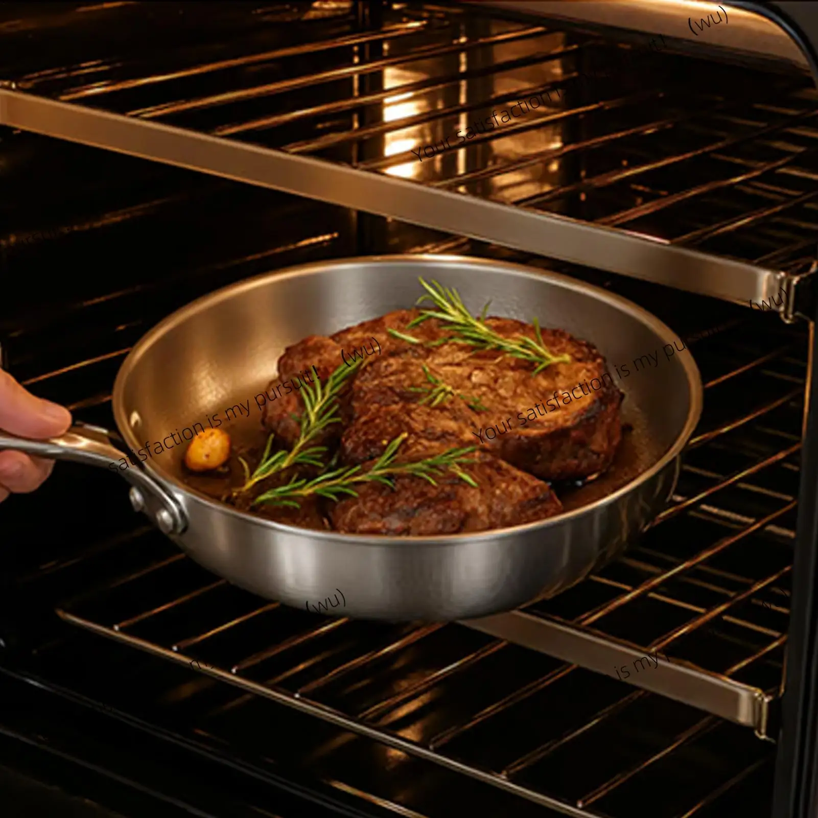 Frying Pan Scratch-Resistant Non Stick Cookware Titanium Hammered Induction Pan for Stove Cooking Omelette Breakfast Eggs Fish
