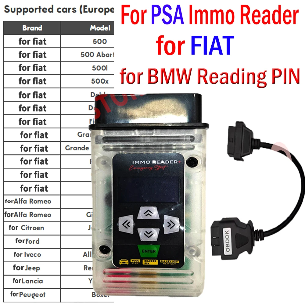 Emergency Start Bypass For PSA Immo Reader 3-in-1 for FIAT for PSA for BMW Reading PIN Code OBD2 Key Simulator Programming Tools