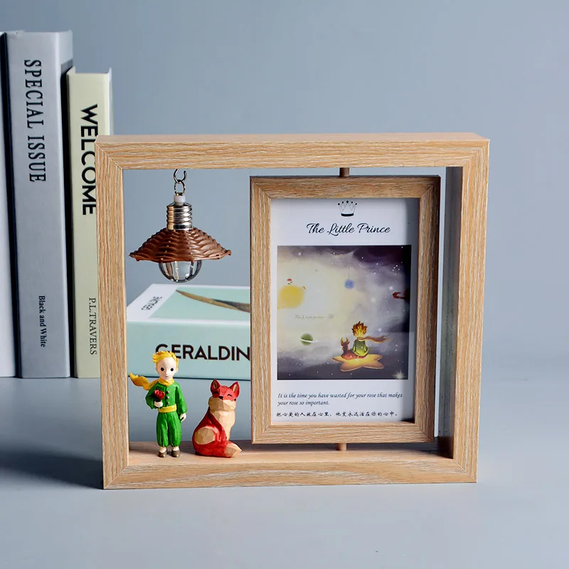 

The Little Prince's Peripheral Decoration Rotational Photo Frame Creativity 6-inch Nordic Style Platform Birthday Gift Minimalis