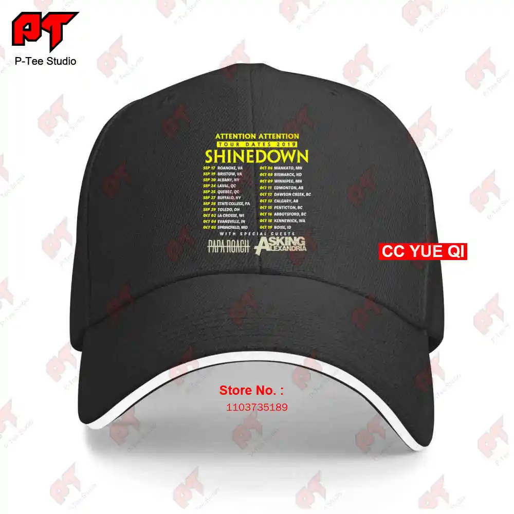 Shinedown Papa Roach Asking Alexandria Tour 2019 Baseball Caps Truck Cap 7J8G