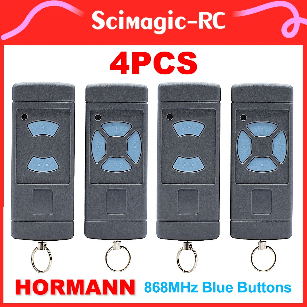 

4pcs HORMANN HSE2,HSE4 868MHz Garage Gate Door Remote Control For Hörmann HSM2,HSM4 868 Blue Button Hand Transmitter