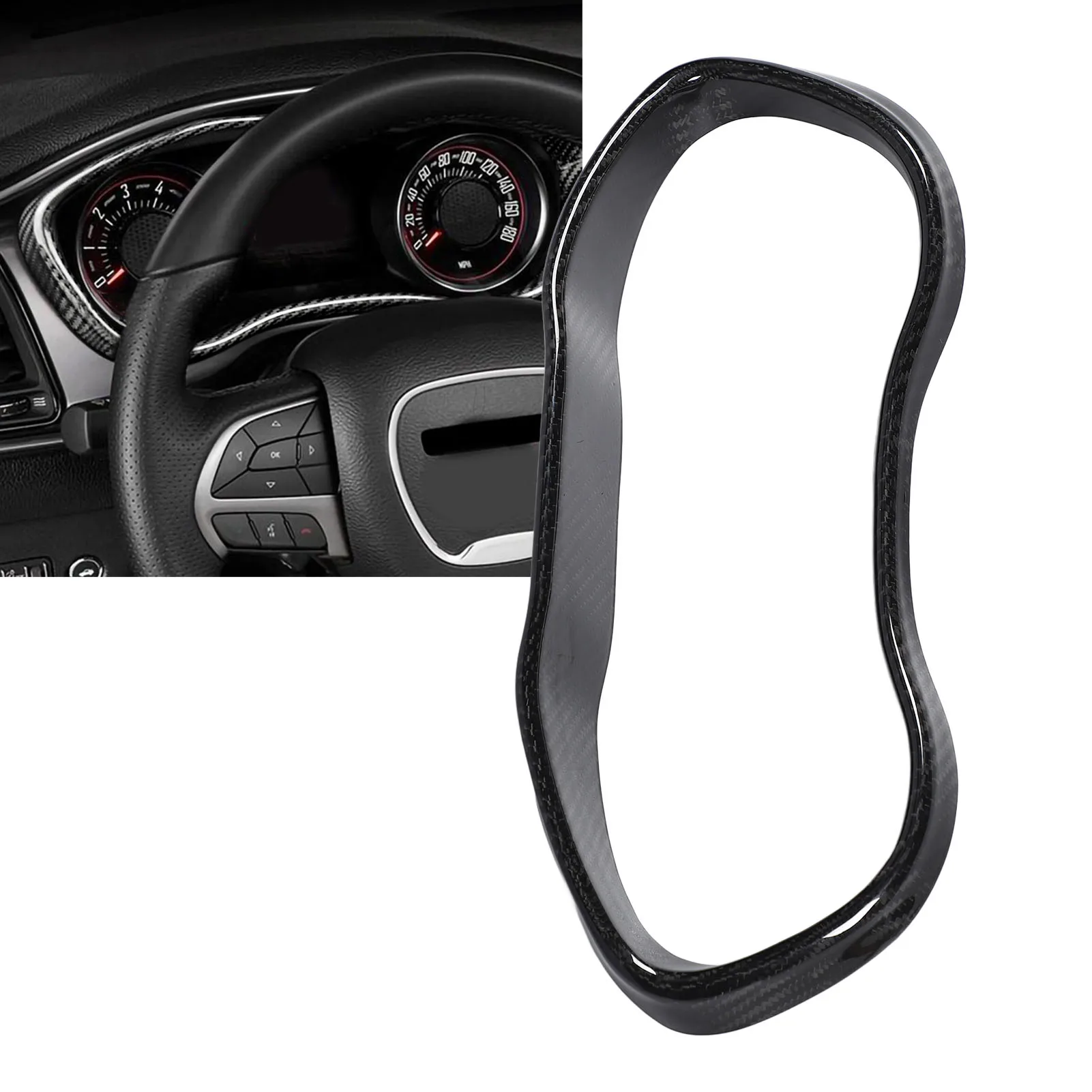 

Car Dashboard Frame Cover Trim Carbon Glossy Fade Proof Dash Panel Cover Frame for Vehicle Dashboard Panel Frame Trim