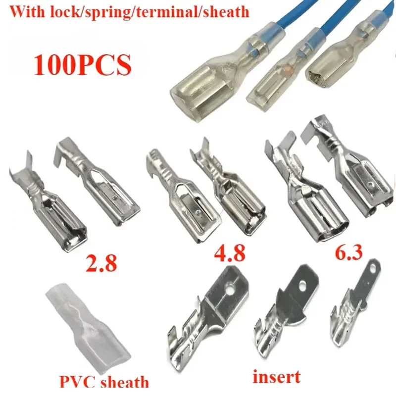 

2.8/4.8/6.3mm Spade Crimp Electrical Terminals Set Solderless Auto Relay Speakers Battery Connectors Cable Lugs Wire Crimper Kit