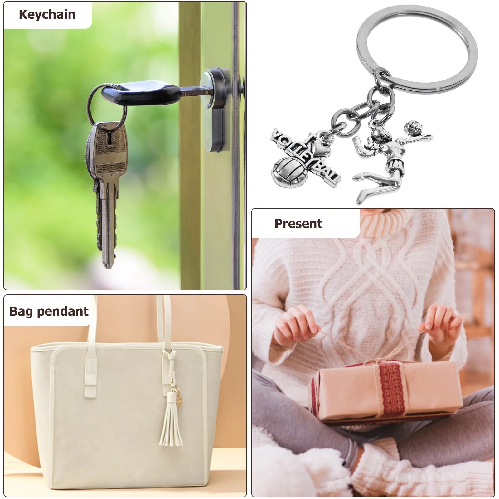 

Durable Zinc Alloy Volleyball Keychain Stylish Bag Pendant Lightweight Hanging Decoration Fashionable Birthday Present