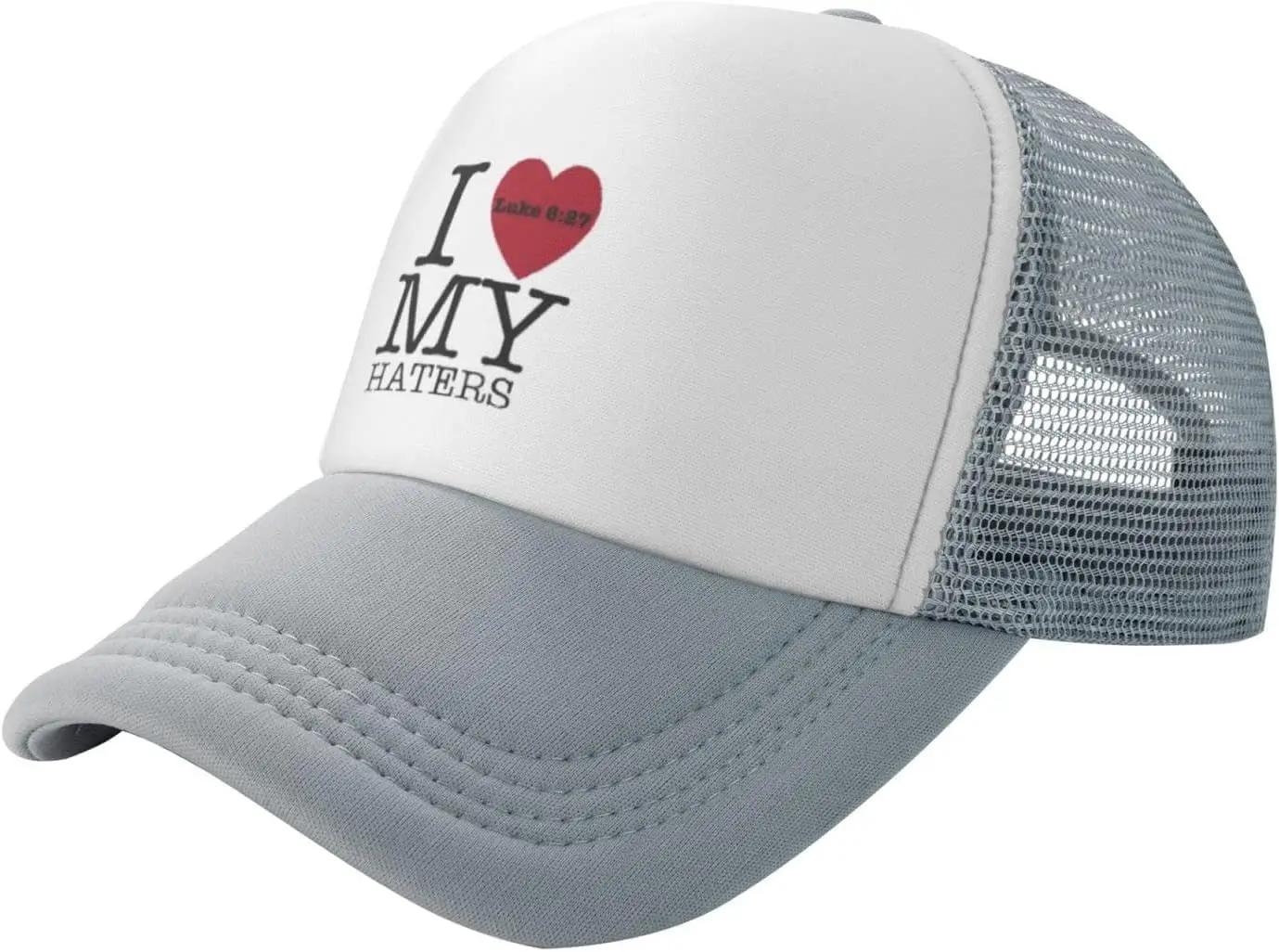 I Love My Haters Trucker Hat,Unisex Baseball Hat,Adjustable Mesh Cap,Suitable for Sports,Fishing,Travel