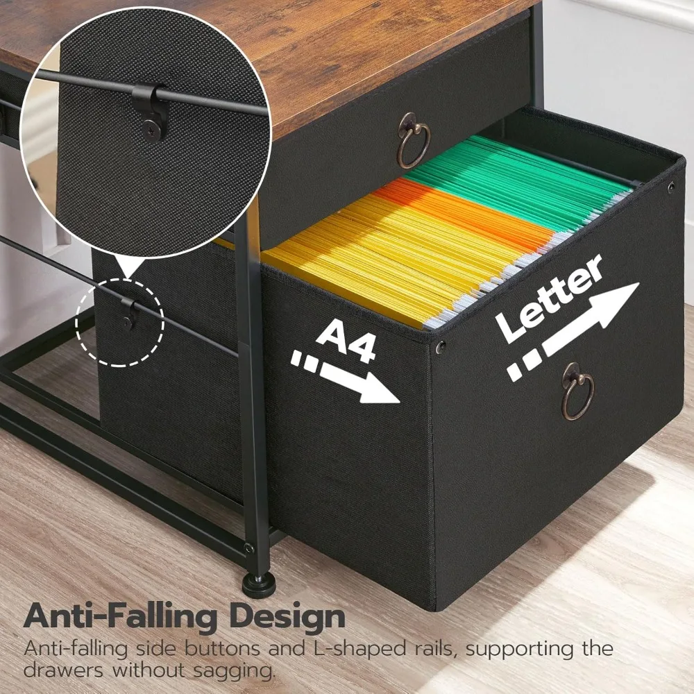 2-Drawer Vertical Mobile File Cabinet, Rolling Printer Stand with Lockable Wheels for Home Office Organization