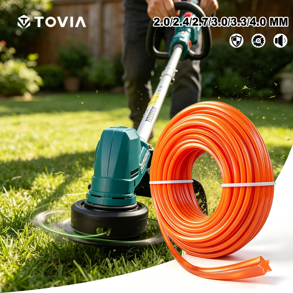 15m Nylon Grass Trimmer Rope Star Shaped 2.0mm~4mm Brush Cutter Strimmer Line Mowing Wire Lawn Mower Universal Accessory