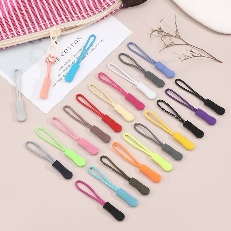 10pcs Zipper Pull Puller End Fit Rope Tag Replacement Clip Broken Buckle Fixer Zip Cord Tab Travel Bag Suitcase Tent