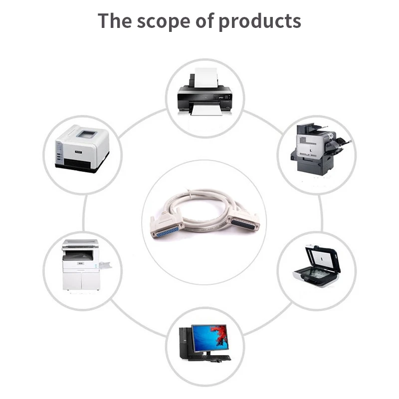 สายต่อขยาย25-PIN M TO Hole F ใหม่สายต่อเครื่องพิมพ์แบบ DB25ขนาน (25ขาตัวผู้-ตัวเมีย)