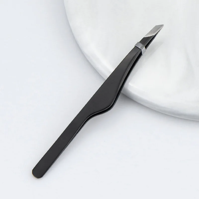 إزالة الشعر الملقط الفولاذ المقاوم للصدأ الحاجب الملقط مائل ماكياج أداة كيت الرموش تمديد تطبيق الجفن المزدوج