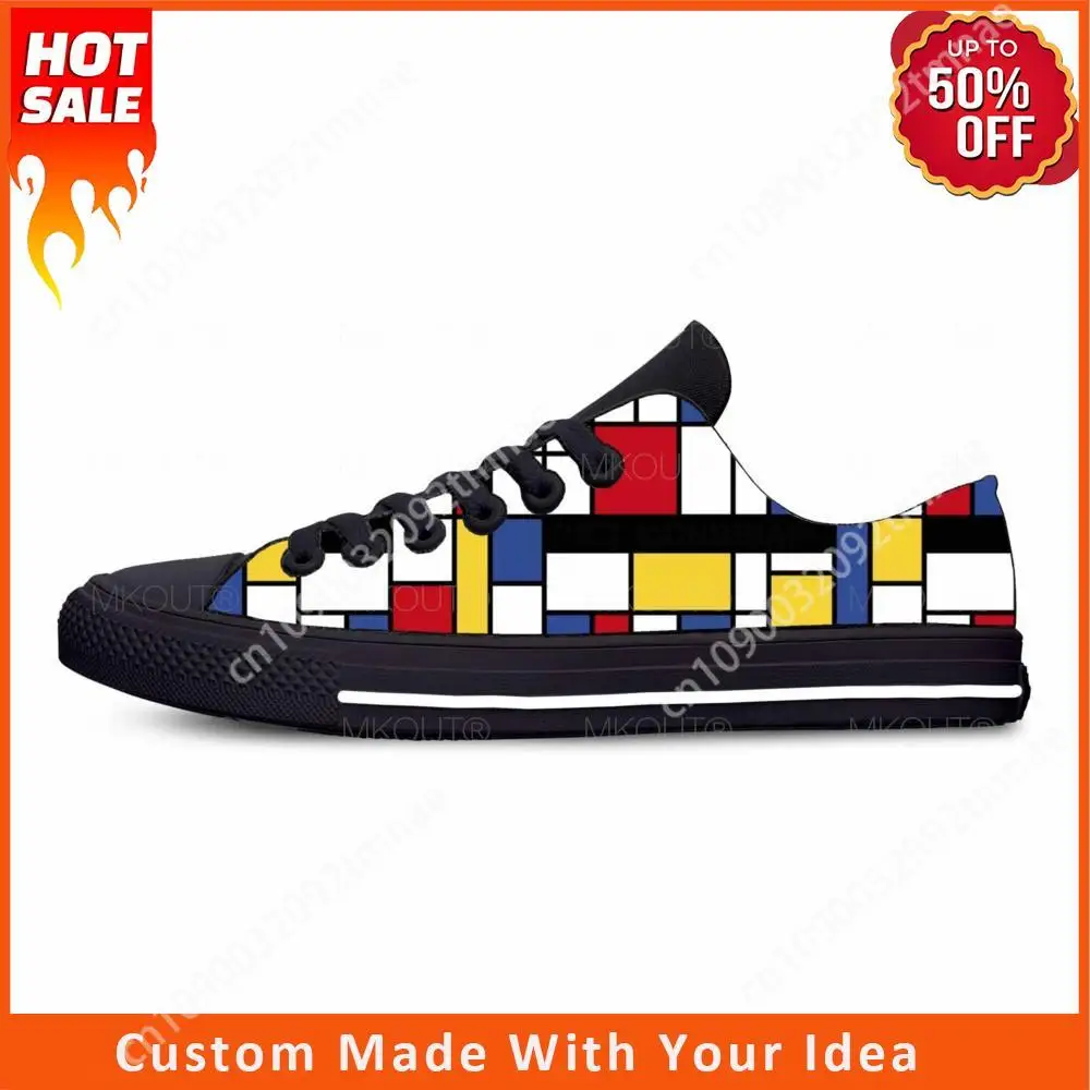 

Piet Mondrian Abstract Geometric Pattern Painting Casual Cloth Shoes Low Top Comfortable Breathable Custom Men Women Sneakers