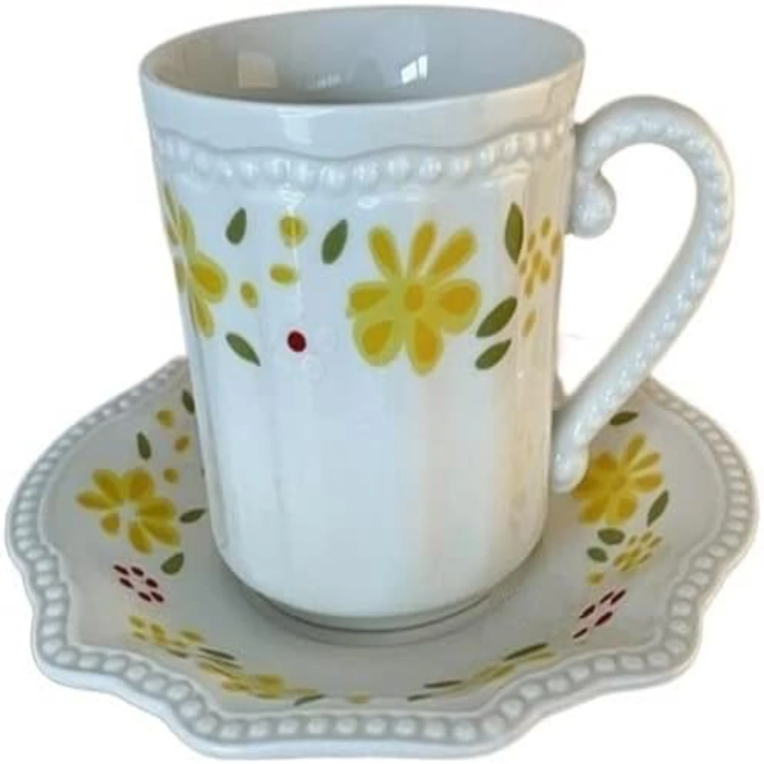 

Elegant and Beautifully Designed Stylish Ceramic Floral Coffee Mugs - Functional Tea and Coffee Cups with Saucer for Milk - Perf