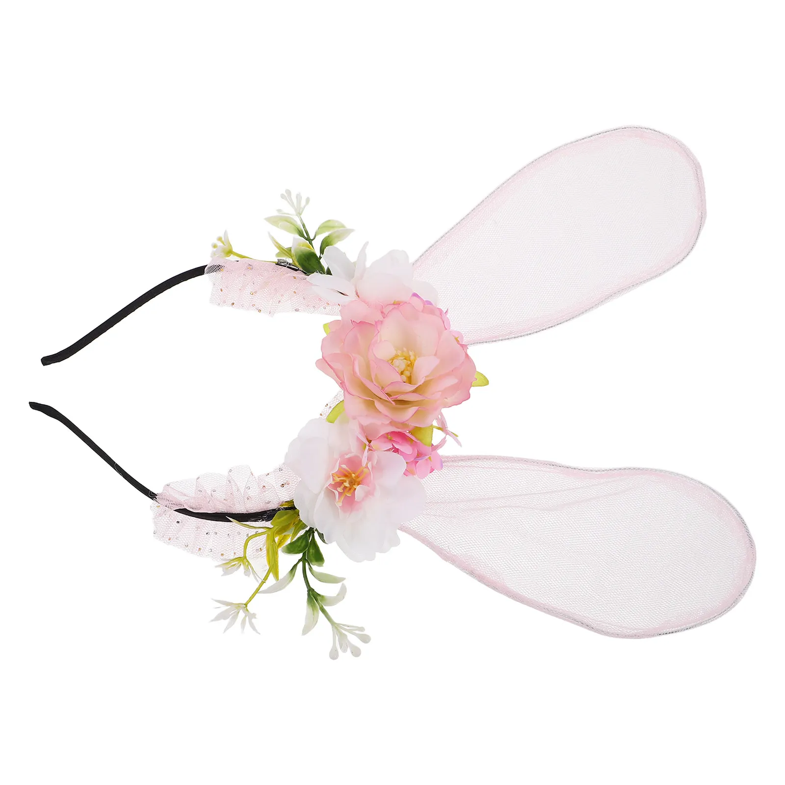 

Пасхальная повязка на голову с цветочными ушками кролика для женщин и девочек, милый аксессуар для праздничного костюма, идеально подходит для праздничных фотосессий