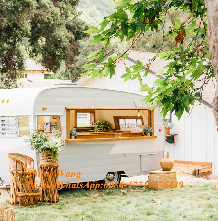 Towable Electric Catering Custom Luxury Coffee Food Van Cart Trailer Popular Vintage Vending Ice Food Trucks For Sale
